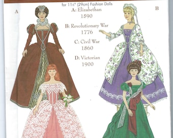 Uncut Vintage Simplicity Sewing Pattern Fashion Doll Clothes Pattern ...