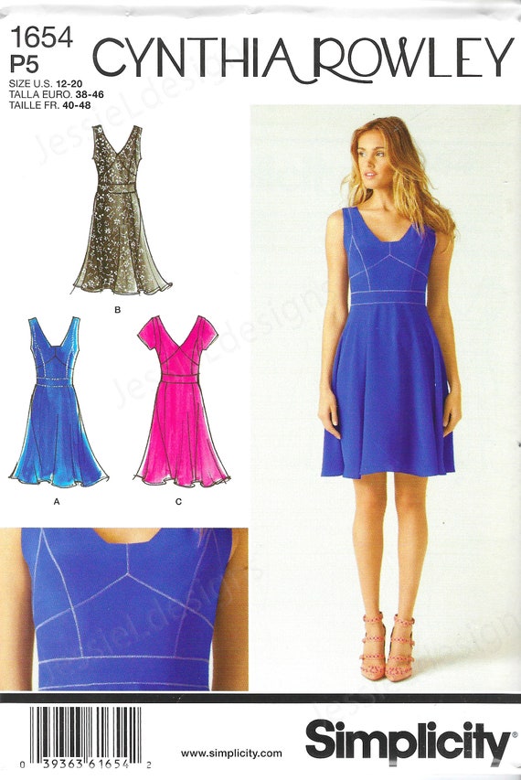 simplicity fit and flare dress pattern V Neck Velvet Dress - Black main image 0