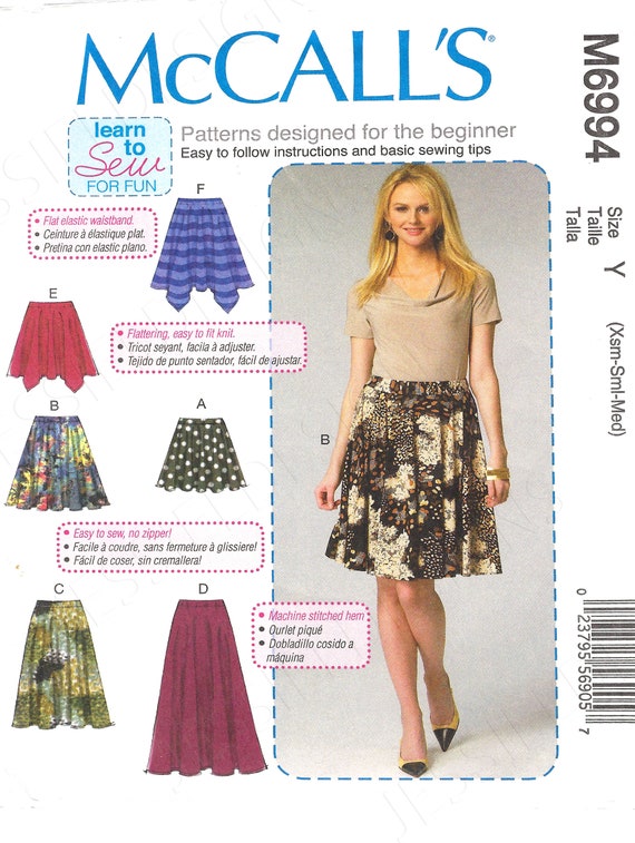 UNCUT Mccalls Sewing Pattern 6994 Misses' Skirts Size - Etsy