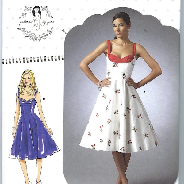 Uncut Simplicity Sewing Pattern 9284 | Retro 1950's Sweetheart Neckline Sundress | Patterns by Girtie | Misses Sizes 4-12 12-20 FF