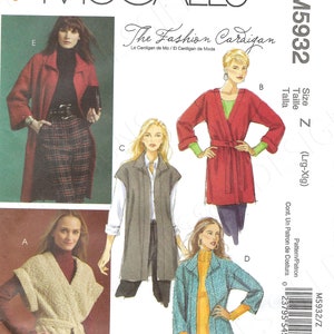 Uncut Mccall's Sewing Pattern 5932 Women Fashion Cardigans in Two ...