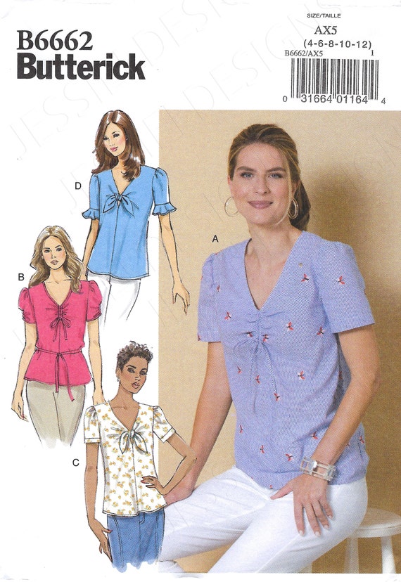 Uncut Butterick Sewing Pattern B6662 6662 Misses' Top and | Etsy