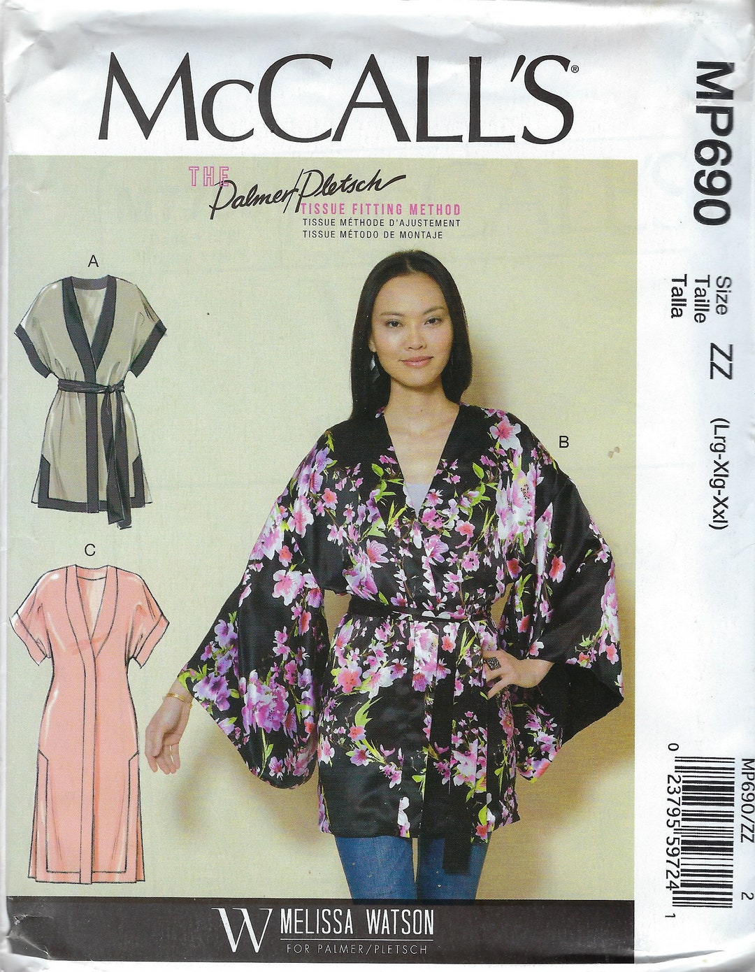 Uncut Mccalls Sewing Pattern 690 7790 Misses Kimono Sleeve Jacket and ...