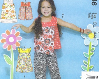 Uncut McCalls sewing Pattern 7346 Size 2-3-4-5 6-7-8 Top, Dress, Top and Pants  FF