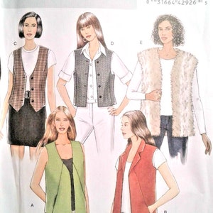 Uncut Butterick Schnittmuster 5359 Lange Weste Pelz Schnittmuster, XS-S-M L-XL-XXL ff