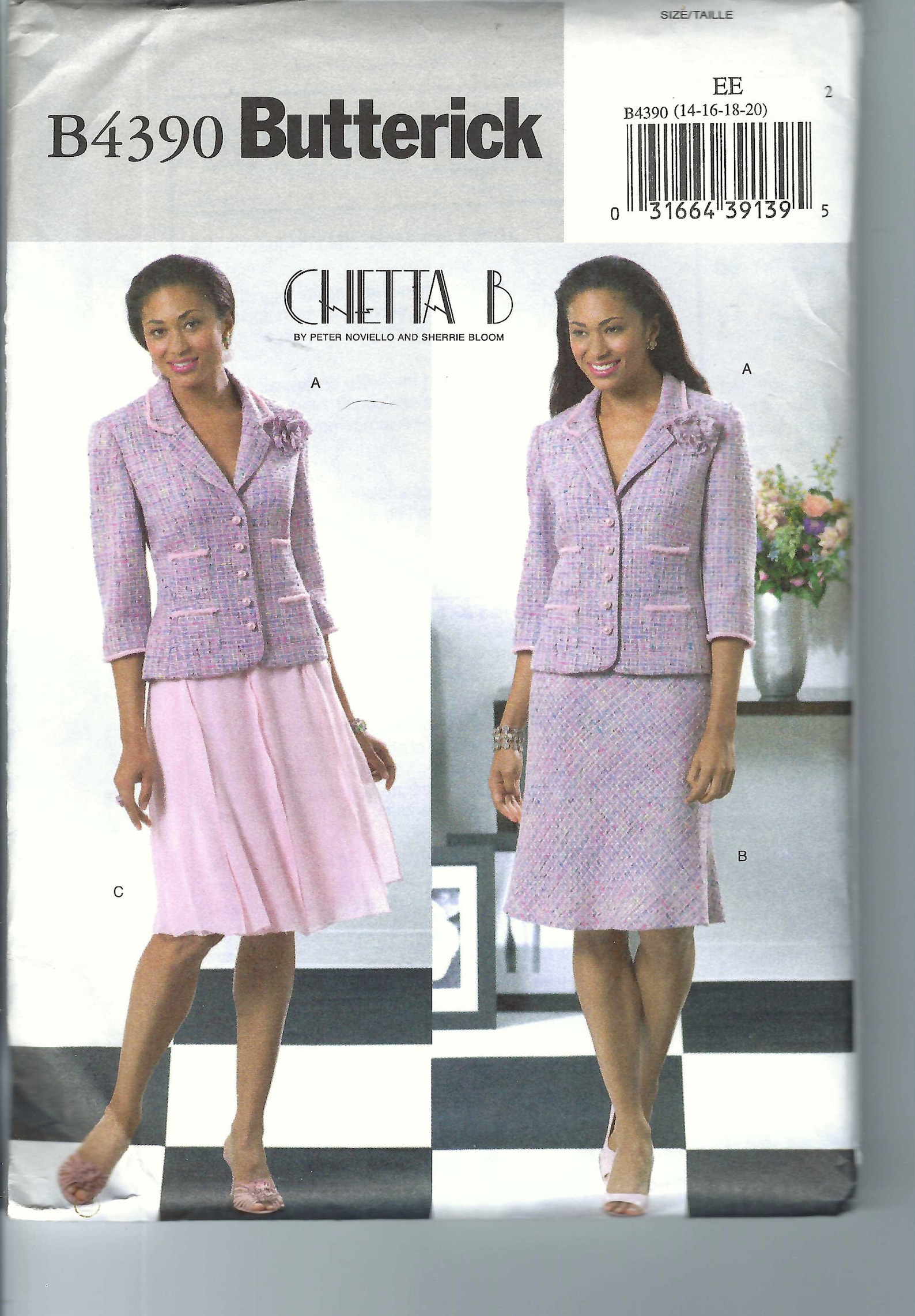 Uncut Butterick Sewing Pattern 4390 Chetta B Button Front Jacket 3/4 ...