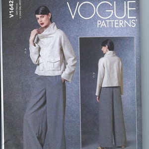 Uncut vogue sewing pattern Womens Tops and Pants, Wide Leg Pants, Pullover Tops, Half Zip Tops, Vogue 1642, Size XS-M L-XL FF