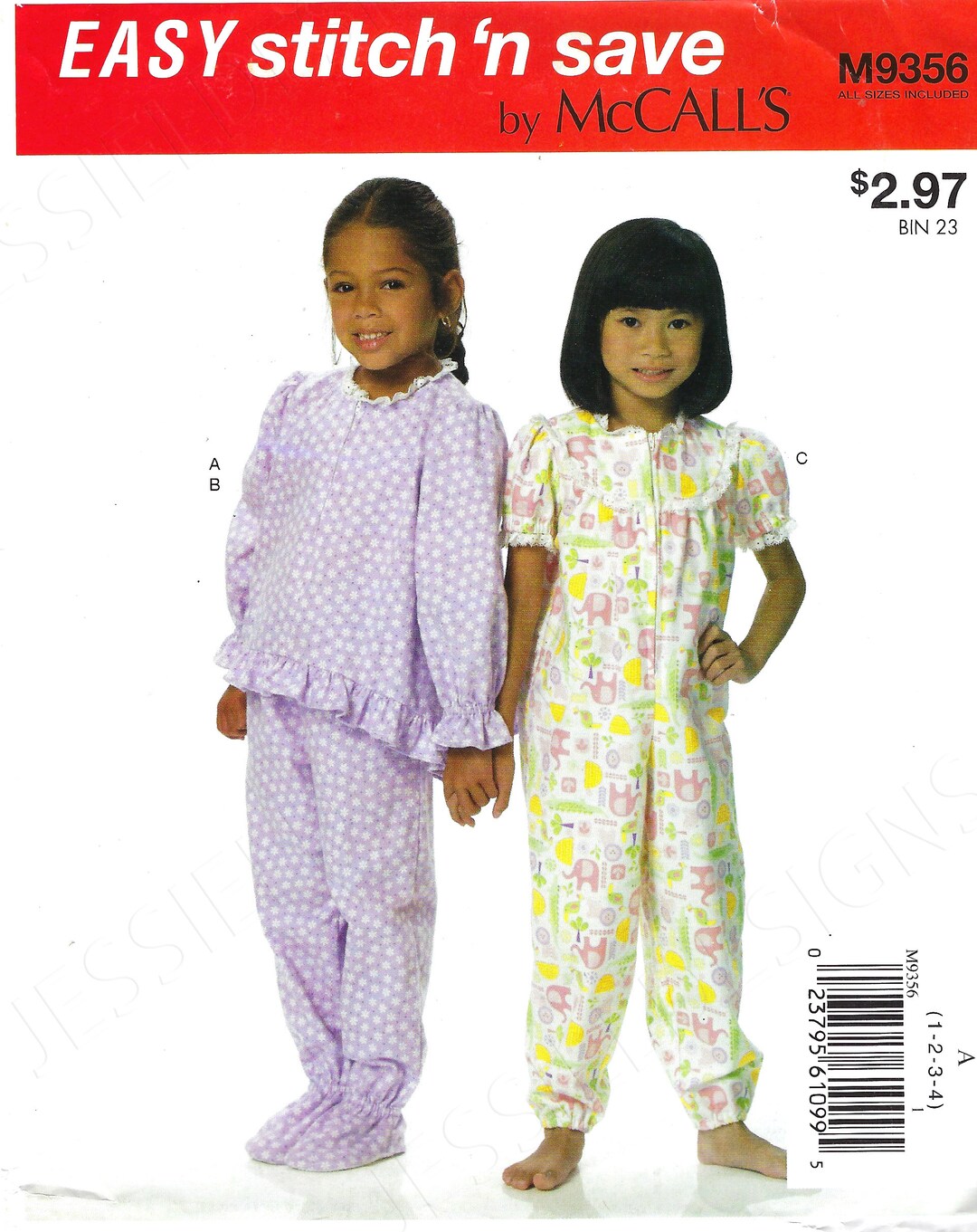 Uncut Mccalls Sew Sewing Pattern 9356 Toddlers Children's Top Pants and ...