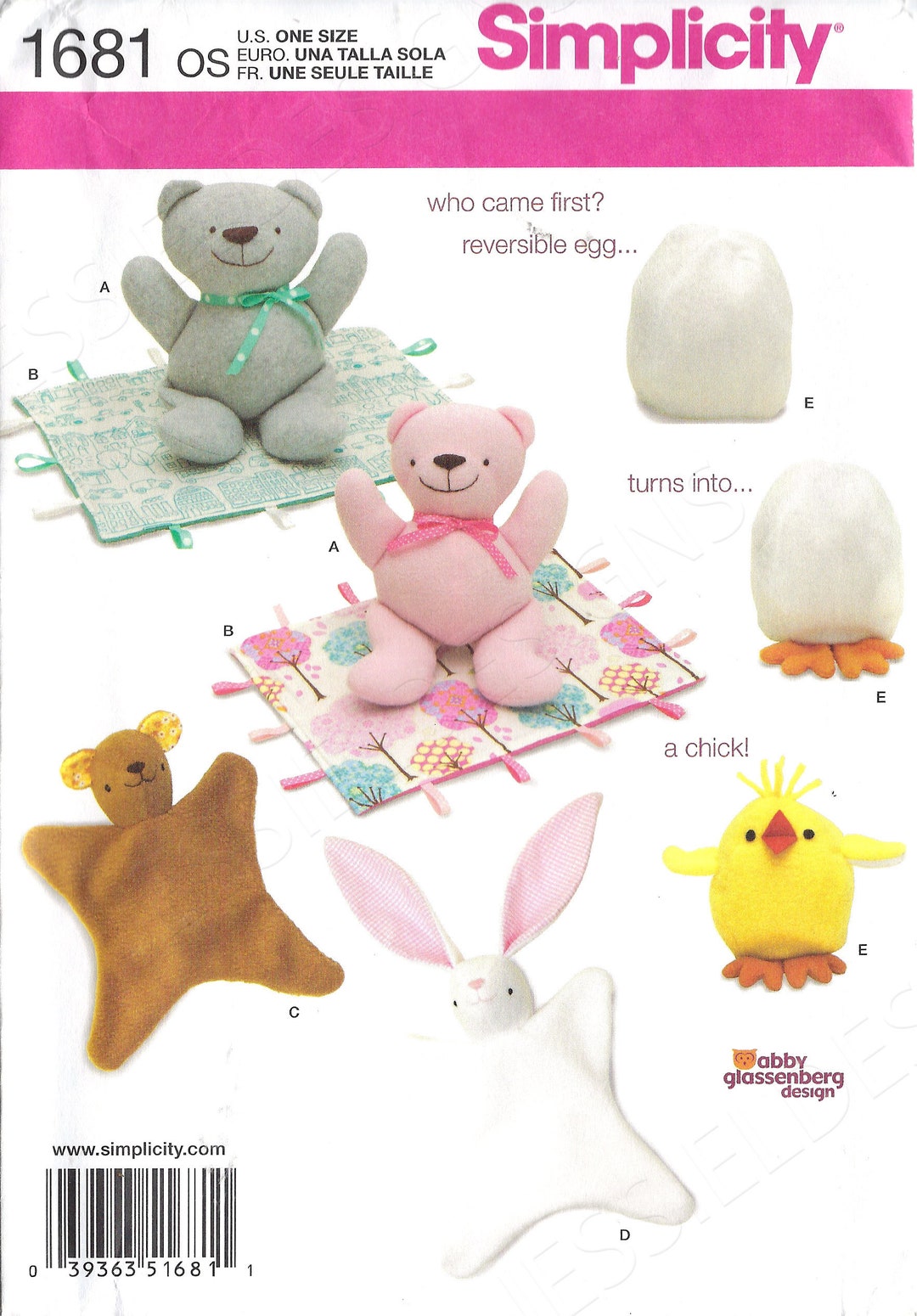 Uncut Simplicity Sewing Pattern 1681 Craft Pattern Stuffed Bear ...