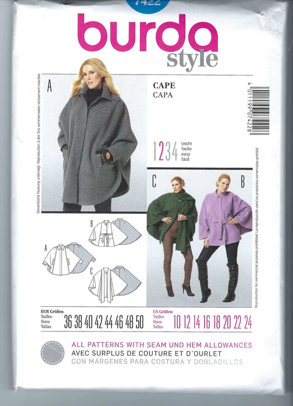 Uncut Burda Sewing Pattern Ladies Easy Sewing Pattern 7422 Etsy