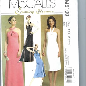 Uncut Mccalls sewing pattern 5100 misses dress Evening Elegance | Size 4-6-8-10 FF
