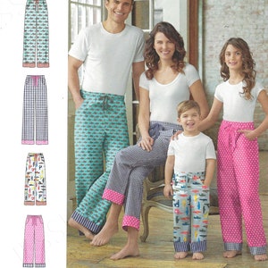 Uncut Simplicity Sewing Pattern 8179 Lounge Pants Pull-on Pajamas Adult ...