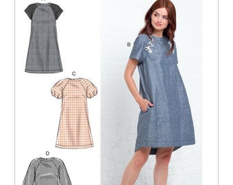 Uncut Misses&#39; Loose-fitting Unlined Dresses - McCall&#39;s Sewing Pattern 7862 10059 Sizes: A5 6-8-10-12-14 14-16-18-20-22 FF
