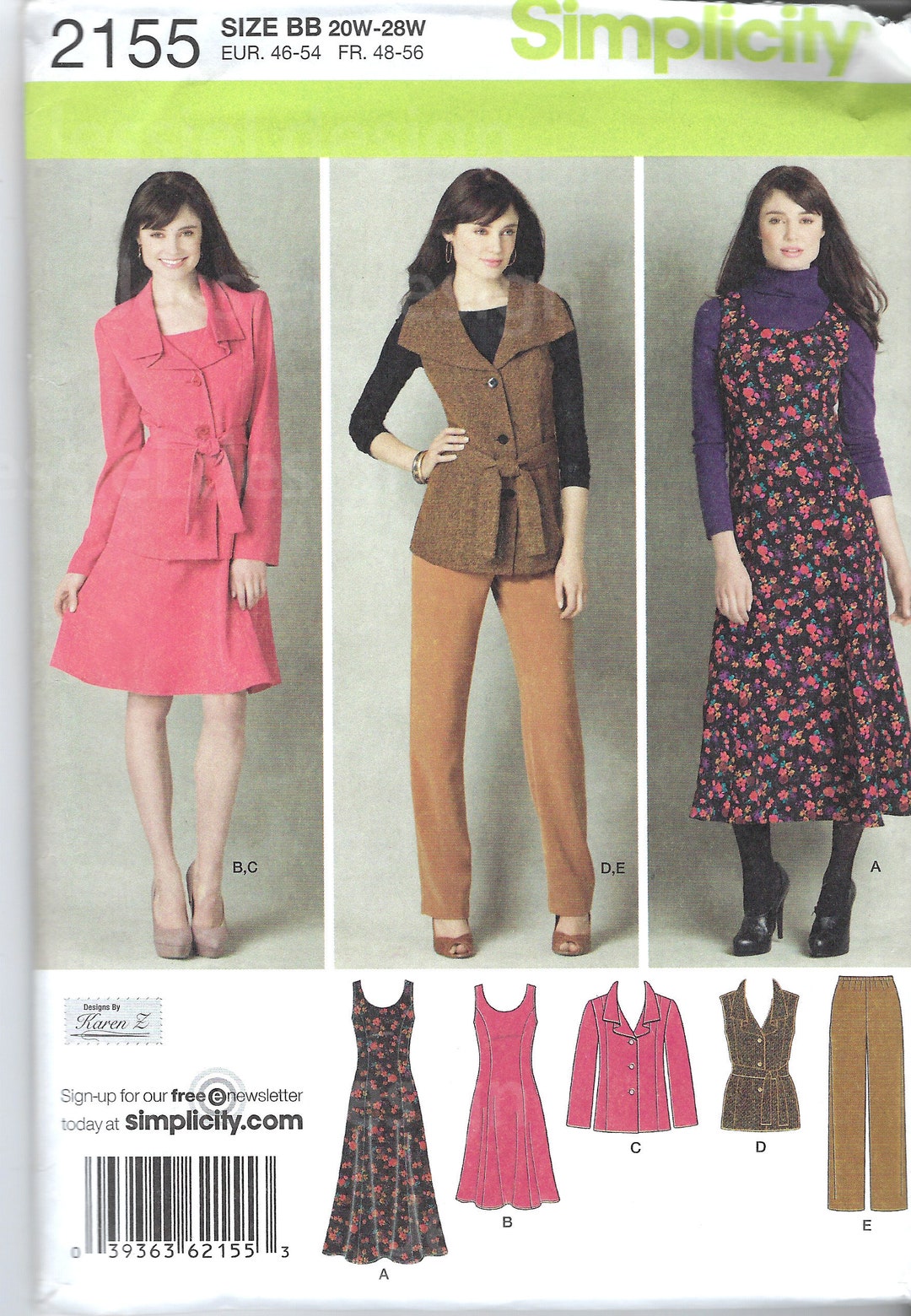 Simplicity 7055 Uncut Simplicity Sewing Pattern 2155 Wardrobe Princess Seamed Dress ...