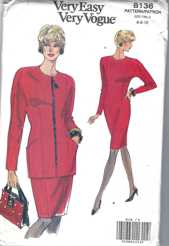 Uncut Vintage Vogue Sewing Pattern 8136 Below Hip Jacket and - Etsy