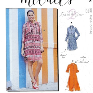 Uncut Mccalls sewing pattern 10515 8086 R10515 Misses&#39; Semi-Fitted Dress~Misses Sz 6-14 or 14-22 Factory Folded