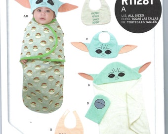 Uncut Einfachheit Schnittmuster 9433 11281 Star Wars Mandalorian Baby-Accessoires Alle Größen FF