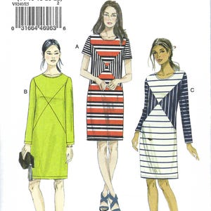 Uncut Vogue Sewing Pattern 9240 Misses Knit Fitted Paneled Dress Size 14-22