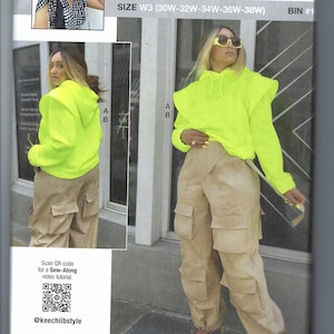 Uncut McCalls Sewing Pattern 11963 2054 Misses' and Women's Sweatshirt and Cargo Pants size 10-18 30-38 Factory Folded