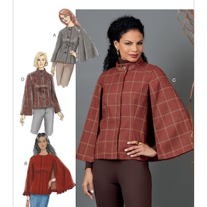 Uncut Butterick Sewing Pattern 10798 344 BP344 B6603 6603 Misses&#39; Cape Size 6-14 14-16-18-20-22 FF