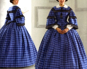 Patrón de costura para vestido de la Guerra Civil Simplicity 3727, sin cortar, para disfraz de gala histórico, estilo sureño, tallas 8, 10, 12 y 14, 16-24 FF