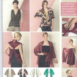 Uncut Simplicity sewing pattern Misses&#39; / Women&#39;s Jacket, Wrap, Belt and Scarf Sewing Pattern Simplicity 1588 size XS-XXL  FF