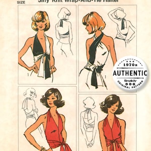Uncut Simplicity Sewing Pattern 5555 Misses' Vintage Jiffy Knit Wrap and Tie Top one size FF