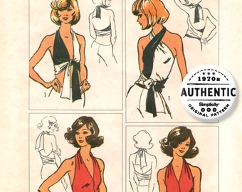 Uncut Simplicity Sewing Pattern 5555 Misses&#39; Vintage Jiffy Knit Wrap and Tie Top one size FF
