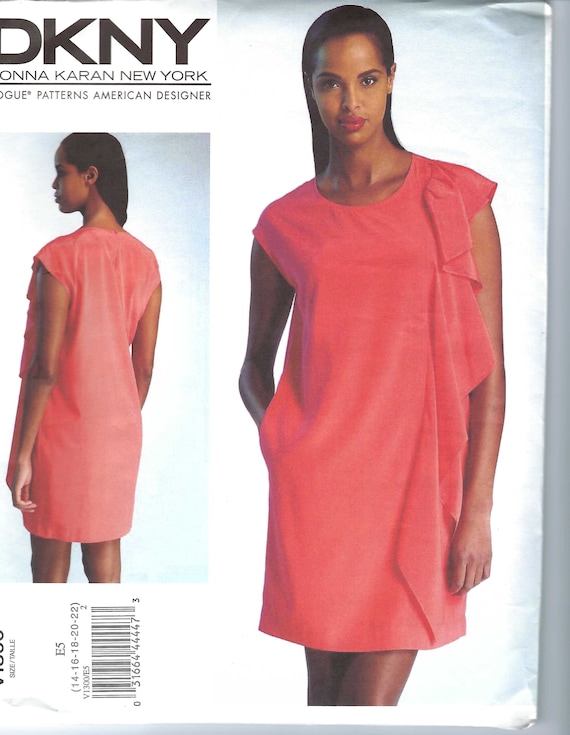 Uncut Vogue Sewing Pattern 1300 DKNY Donna Karan Dress Loose