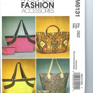 Uncut McCalls Sewing Pattern 6131, Fashion Accessories Handbag pattern factory Folded