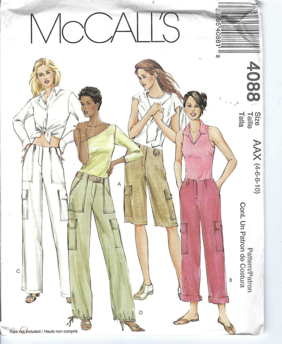 Uncut Mccalls Sew Sewing Pattern 4088 City Board Shorts Pants Sizes 4-6 ...