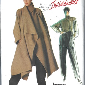Oklippt Vogue sömnadsmönster 1476 ISSEY MIYAKE Omlottkappa, Skjorta, Byxor, Storlek 10 12 16