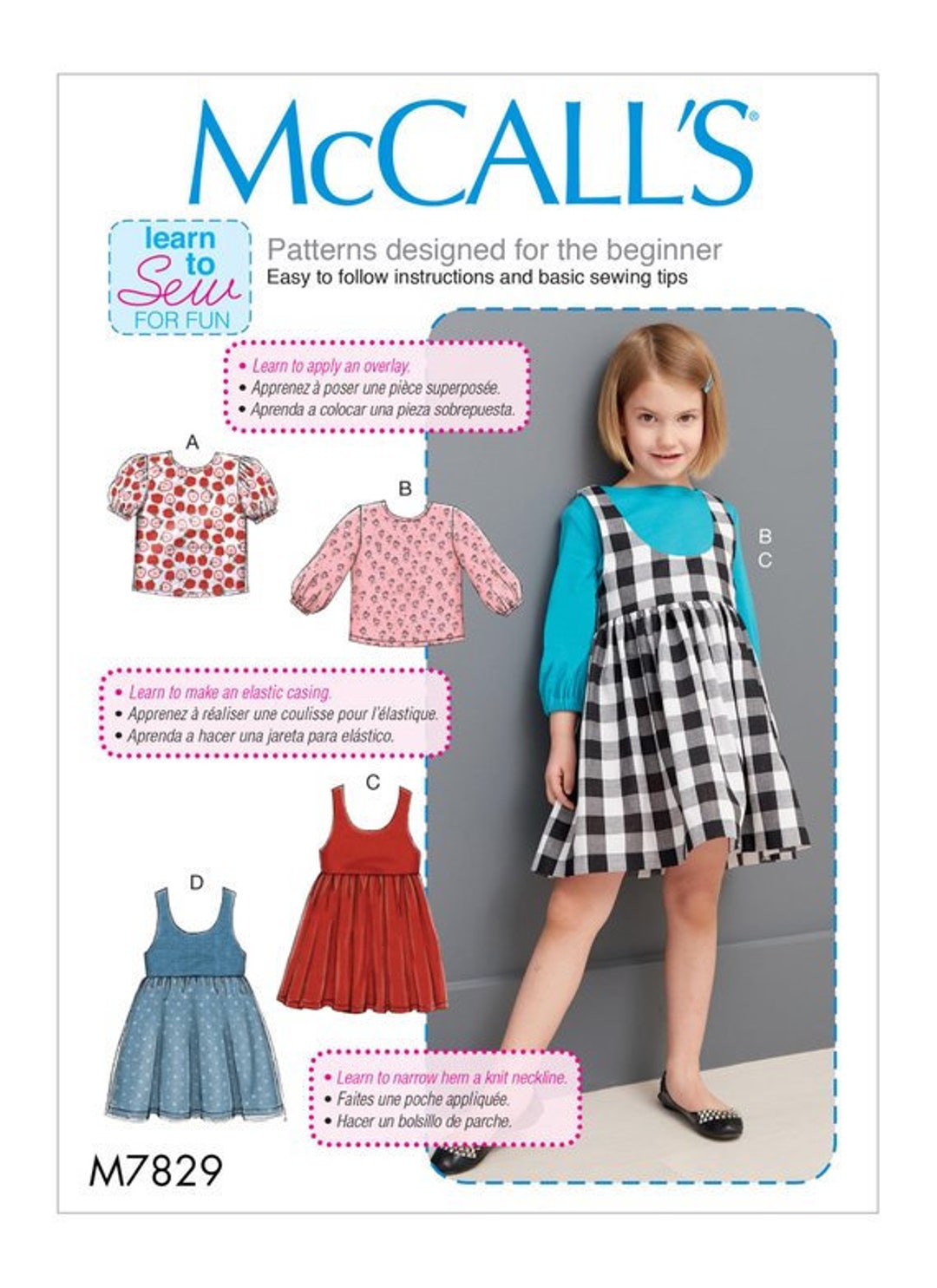 Uncut Children's/girls' Tops and Jumpers Mccall's Sewing Pattern 7829 ...