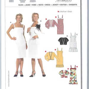 Uncut Burda sewing Pattern 8061 size 6-18 Dress and Jacket Pattern FF