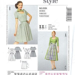 FF Burda Style sewing Pattern 7084 Folklore Dirndl Dress & Apron Button Front size 10-24 uncut