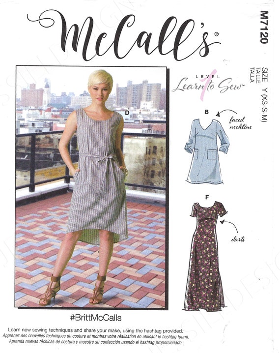 McCall's Sewing Pattern Misses' Dresses-XS-S-M, Size: XS-Small-Medium