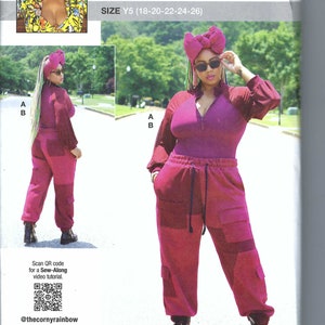 Uncut  mccalls sewing pattern 11959 2055 Misses' Bodysuit and Cargo Sweatpants size 8-16 18-26 FF