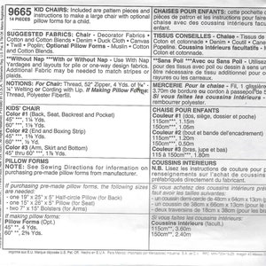 Uncut Mccalls Sewing Pattern 9665 Kids Stuffed Arm Chair FF - Etsy