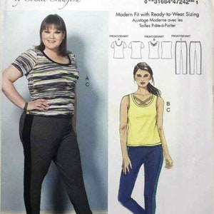 Uncut Butterick sewing pattern 6498 307 Pullover top Pull on pants Yoga legging XS- XL xxl-6x FF