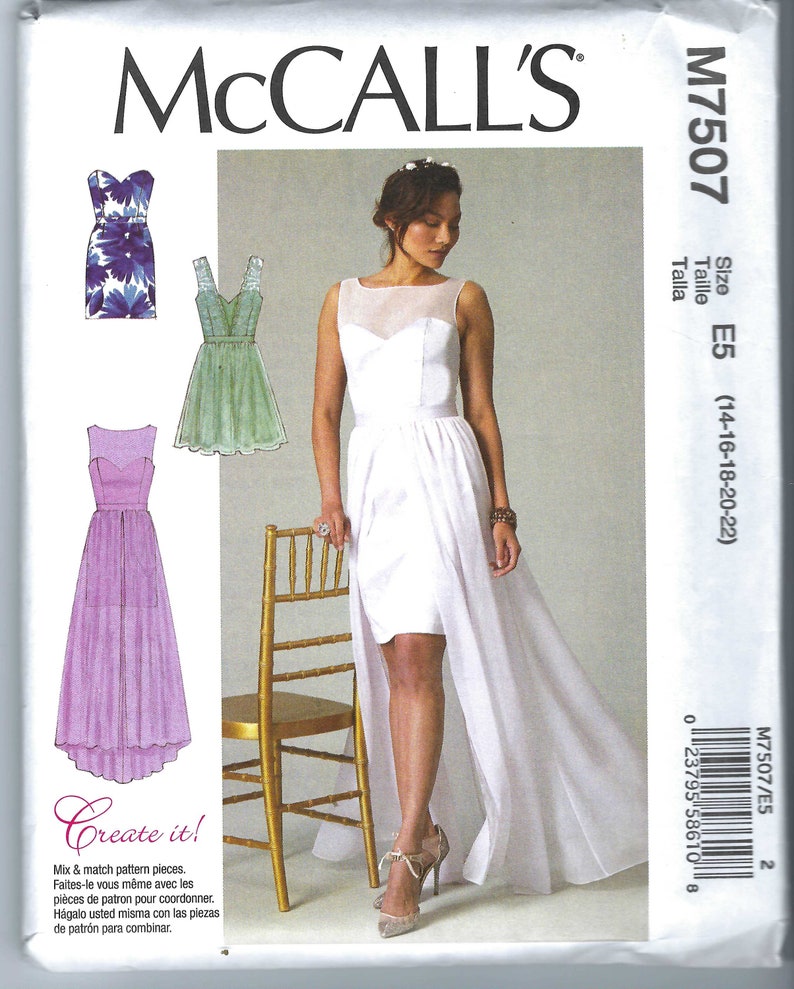 Uncut Mccalls Sewing Pattern Womens Dress, Prom Dress, Formal Dress ...