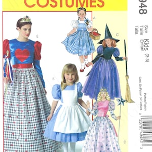 Uncut McCalls Sewing Pattern Costumes 374 236 264 4948 Alice Dorothy Queen Hearts Good Bad Witches Halloween Child 3-4 5-6 7-8 miss s-xl FF