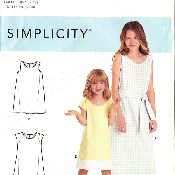 Uncut Simplicity sewing pattern 10511 9120 Children's & Girls' Dresses size 3-6 7-14 FF