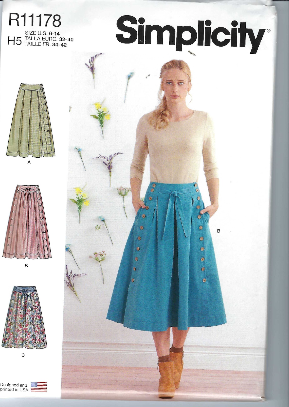 Simplicity Patterns R11174 Uncut Simplicity Sewing Pattern 11178 9377 Skirt Sewing Pattern Pleated ...