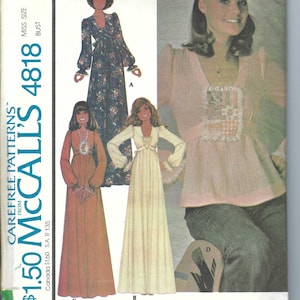 Uncut vintage  McCalls Sewing Pattern 4818 Sewing Pattern for Boho Maxi Dress or Top size 10 FF