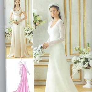 Uncut Simplicity sewing pattern 1909 Misses lined wedding bridal gown bridesmaids dress size 6-14 14-22 FF