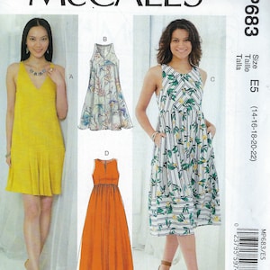 Uncut McCalls sewing pattern 683 7774 Misses' Dresses Sewing Pattern Size 6-14  14 16 18 20 22 FF