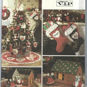 Uncut vintage Simplicity Sewing Christmas Ornaments, Mouse House & Tree Topper, 80&#39;s Simplicity Crafts 8771 FF