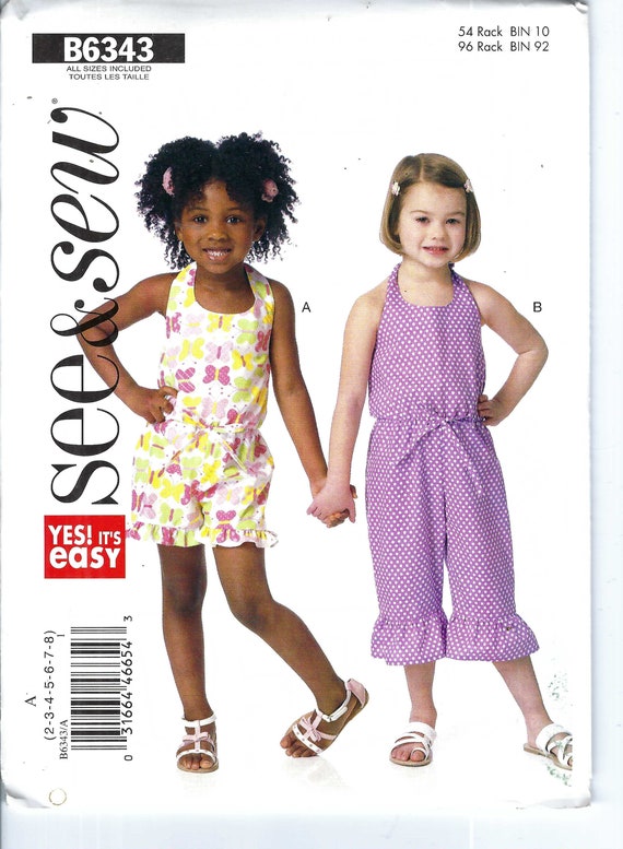 Patron de couture Butterick non coupé 6343 Combi-short et