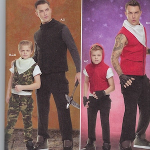 Uncut Simplicity Sewing Pattern 8975 Sewing Pattern, Father & Son, Shirts and Pants, Boy&#39;s S -M -L and Men S -M -L -XL FF
