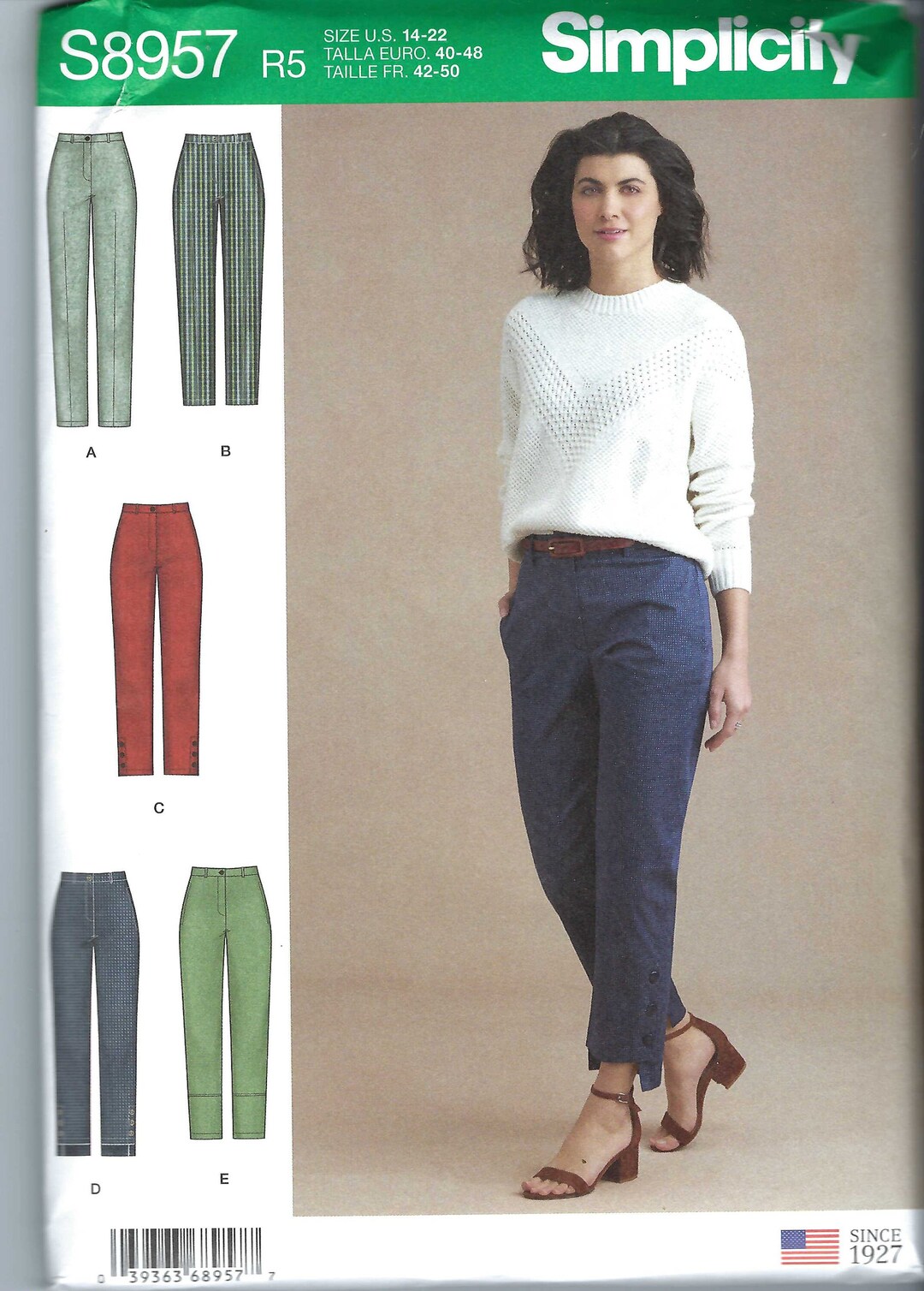 Uncut Simplicity Sewing Pattern 8957 Misses Slim Leg Pants -side Seam ...